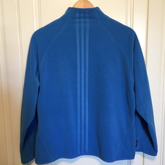 ADIDAS blue fleece 1/2 zip 2 front zippered pockts - Picture 4 of 5